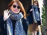 NEW YORK, NY - DECEMBER 07:  Actress Emma Stone is seen walking in Soho on December 7, 2014 in New York City.  (Photo by Raymond Hall/GC Images)