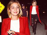 EXCLUSIVE: Gigi Hadid spotted wearing a long red coat while out with boyfriend Cody Simpson in Los Angeles, CA on February 3, 2015. The couple headed into 'The Nice Guys' for dinner.

Pictured: Gigi Hadid and Cody Simpson
Ref: SPL940151  030215   EXCLUSIVE
Picture by: Splash News

Splash News and Pictures
Los Angeles: 310-821-2666
New York: 212-619-2666
London: 870-934-2666
photodesk@splashnews.com