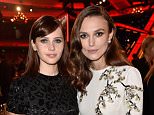 HOLLYWOOD, CA - NOVEMBER 14:  Actresses Felicity Jones (L) and Keira Knightley attends the 18th Annual Hollywood Film Awards at The Palladium on November 14, 2014 in Hollywood, California.  (Photo by Frazer Harrison/Getty Images for DCP)