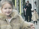 EXCLUSIVE ***MINIMUM FEE APPLIES OF £750 PER PAPER***David Beckham is seen out in westbourne grove photographing his daughter Harper, looking like a photoshoot for vogue, david really got into his roll as paparazzi.\n4 February 2015.\nPlease byline: Vantagenews.co.uk