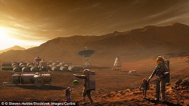 Ms Lieu said it would be incredible to be the first mother on Mars, but researchers from the University of Kansas have warned that high levels of radiation in space damage the ovaries and testicles, which could hamper people's efforts to reproduce. An illustration of martian families is pictured