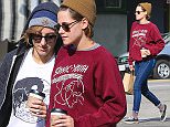 UK CLIENTS MUST CREDIT: AKM-GSI ONLY\nEXCLUSIVE: Kristen Stewart and Alicia Cargile take a short walk for a morning cup of coffee in Los Feliz. Kristen wore a maroon Sonic Youth sweatshirt and denim skinnies with black Vans as she walked with her alleged girlfriend.\n\nPictured: Kristen Stewart and Alicia Cargile\nRef: SPL955251  180215   EXCLUSIVE\nPicture by: AKM-GSI / Splash News\n\n