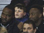 Mar 9th 2015 - Manchester, UK - MANCHESTER UTD V ARSENAL - 
West Brom's Saido Berahino watches match from the stands
PIcture by Ian Hodgson/Daily Mail