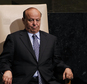 FILE - In this Wednesday, Sept. 26, 2012 file photo, Abed Rabbo Mansour Hadi, President of Yemen, sits after addressing the 67th session of the United Nations General Assembly at U.N. headquarters. Yemen's embattled president fled his palace in Aden for an undisclosed location Wednesday as Shiite rebels offered cash bounty for his capture and arrested his defense minister. Hadi left just hours after the rebels' own television station said they seized an air base where U.S. troops and Europeans advised the country in its fight against al-Qaida militants.  (AP Photo/Jason DeCrow, File)