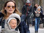 134852, Olivia Wilde and husband Jason Sudeikis take baby Otis on a snowy walk in Brooklyn, NY. The quaint family looked happy and bundled up despite the blustery weather!  New York, New York - Saturday March 28, 2015. Photograph:  ¬© PacificCoastNews. Los Angeles Office: +1 310.822.0419 sales@pacificcoastnews.com FEE MUST BE AGREED PRIOR TO USAGE