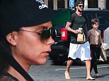 Please contact X17 before any use of these exclusive photos - x17@x17agency.com   As Victoria Beckham is falling asleep in the car, David Beckham goes for a burrito from mexican food chain Chipotle with sons Cruz and Brooklyn in Malibu after surfing lesson March 31, 2015 X17online.com