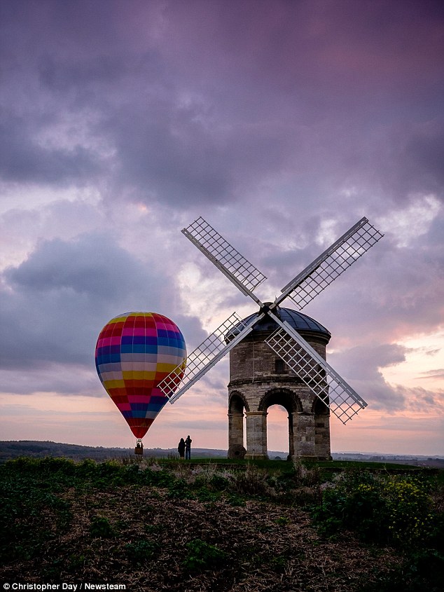 Photographer Chris Day said the balloon missed the windmill by a matter of feet