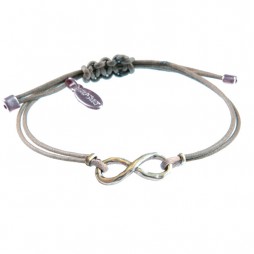 Hultquist Jewellery Silver Infinity Grey Cord Macrame Bracelet