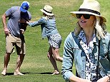 UK CLIENTS MUST CREDIT: AKM-GSI ONLY
EXCLUSIVE: Hunky Liev Schreiber shows off his bulging muscles as he goes surfing while partner, Naomi Watts, finds a nice spot on the open grass not too far away on April 11, 2015 in Santa Monica, CA. After surfing, Liev and Naomi can bee seen playing around with a soccer ball while their children played with some friends. Naomi cute dog took a little ride in her large sack of goodies.

Pictured: Liev Schreiber and Naomi Watts
Ref: SPL997750  110415   EXCLUSIVE
Picture by: AKM-GSI / Splash News