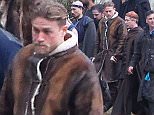 LONDON, UNITED KINGDOM - APRIL 15: Charlie Hunnam is seen on set of the upcoming film 'Knights of the Round Table' on April 15, 2015 in London, United Kingdom.  (Photo by Radcliffe/Bauer-Griffin/GC Images)