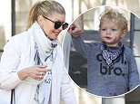 Picture Shows: Fergie, Fergie Duhamel, Stacy Ferguson, Axl Duhamel  April 17, 2015\n \n Pop star Fergie is seen leaving the park in Brentwood, California after enjoying some family time with her son Axl. Fergie dressed casually in a cream scarf, a white sweater, cream trousers and matching sneakers.\n \n Non-Exclusive\n UK RIGHTS ONLY\n \n Pictures by : FameFlynet UK © 2015\n Tel : +44 (0)20 3551 5049\n Email : info@fameflynet.uk.com