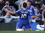Eden Hazard of Chelsea celebrates opening goal 1-0