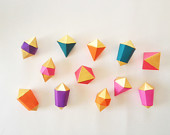 Geometric shapes for garland or decoration, set of 12