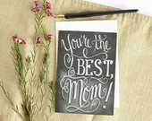 Mother's Day Card - You're the Best Mom - Chalkboard Art - Chalk Art Card - Typography Card - Unique Mother's Day Card - Hand Lettering