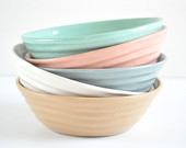 Ribbed ceramic bowl