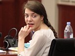 **MUST LINK BACK TO http://www.cincinnati.com/story/news/2015/04/23/hubers-trial-jurys-hands/26268465/** 

Shayna Hubers looks back at her mother, Sharon, during a break in the trial on Thursday. (Photo: The Enquirer/Patrick Reddy)