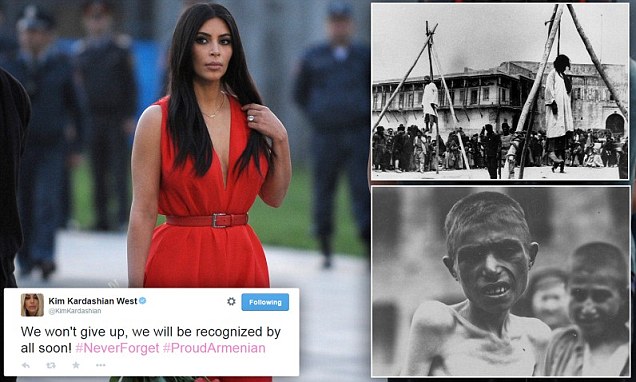 Kim Kardashian marks Armenian genocide anniversary on Twitter