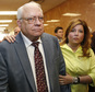Robert Bates, left, leaves his arraignment with his daughter, Leslie McCreary, right, in Tulsa, Okla., Tuesday, April 21, 2015.  Bates, a 73-year-old Tulsa County reserve deputy who fatally shot a suspect who was pinned down by officers, pleaded not guilty to a second-degree manslaughter charge.  (AP Photo/Sue Ogrocki)