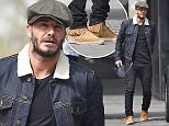 Picture Shows: David Beckham  April 24, 2015
 
 ** Min web / online fee £150 For Set **
 
 British Football icon David Beckham is seen out and about with his agent Dave Gardner in London, England.
 
 The former football player was dressed in a black T-shirt, black jeans, a dark blue denim jacket with a fur collar, tasseled brown shoes and a grey flat cap.
 
 Exclusive
 WORLDWIDE RIGHTS
 Pictures by : FameFlynet UK © 2015
 Tel : +44 (0)20 3551 5049
 Email : info@fameflynet.uk.com