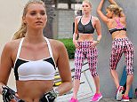 EXCLUSIVE TO INF. 
April 22, 2015: Elsa Hosk is seen posing at a photo shoot for a Victoria's Secret catalogue in Santa Monica, California.  Elsa Hosk is the latest model to be granted 'Contract Angel' title since the departure of  Karlie Kloss and Doutzen Kroes from Victoria' Secret. 
Mandatory Credit: Sasha Lazic/INFphoto.com  Ref.: infusla-257