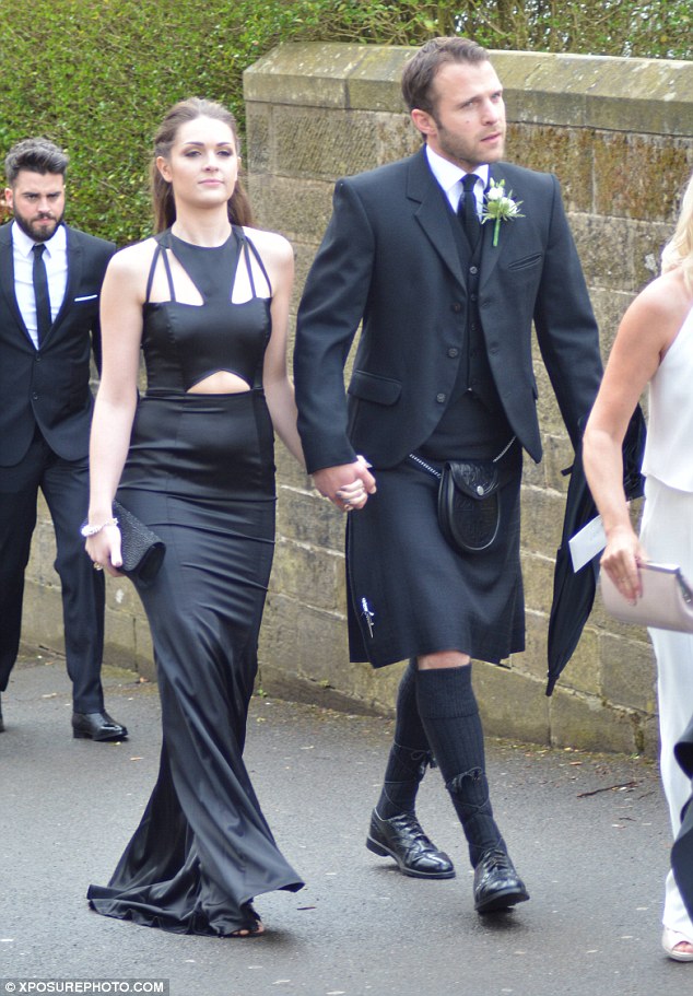 Dramatic outfits:Anna Passey, who plays Sienna Blake was also there, wearing a cut-out black dress holding hands with co-star Nick Rhys, wearing a kilt