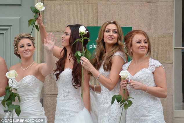 Hollyoaks bridesmaids: Jennifer Metcalfe, Gemma Merna and Jasmine Franks were all in the wedding party