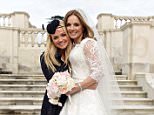 WOBURN, ENGLAND - MAY 15:  (EXCLUSIVE COVERAGE) (PREMIUM PRICES APPLY) Emma Bunton and Geri Halliwell During the marriage of Geri Halliwell and Christian Horner at Woburn Abbey on May 15, 2015 in Woburn, England.  (Photo by Joshua Lawrence/Getty Images)
