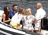 24 May 2015.
Sir Philip Green with Liam Payne and his girlfriend Sophia Smith with Geri Halliwell and her pal during the Monaco Grand Prix.
Credit: GoffPhotos.com   Ref: KGC-301