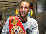 Boxer James Degale lands in London after winning the IBF Super Middleweight title in Boston,USA.

Pictured: James DeGale
Ref: SPL1036898  260515  
Picture by: Splash News

Splash News and Pictures
Los Angeles: 310-821-2666
New York: 212-619-2666
London: 870-934-2666
photodesk@splashnews.com