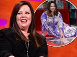 Melissa McCarthy during filming of the Graham Norton Show at the London Studios, south London, to be aired on Friday. PRESS ASSOCIATION Photo. Picture date: Thursday May 28, 2015. Photo credit should read: Ian West/PA Wire