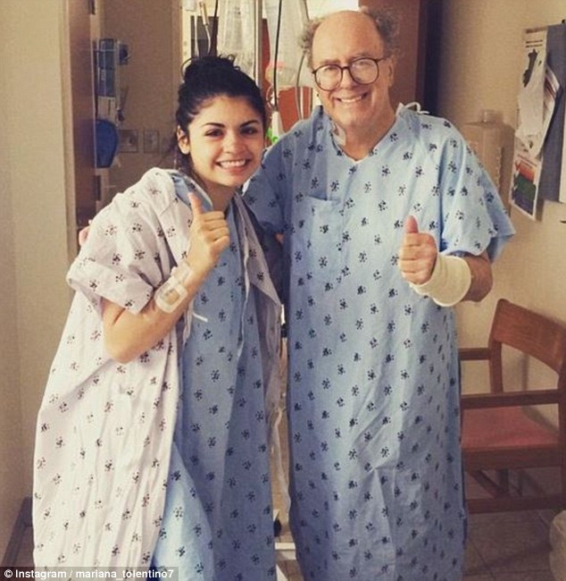 Mariana Villarreal, who works at a Hooters in  Georgia, shared on social media that following the surgery the kidney was a perfect match. She donated one of her kidneys to Don Thomas, a frequent patron of the restaurant, after he lost both of his to cancer (Villarreal and Thomas pictured post surgery)