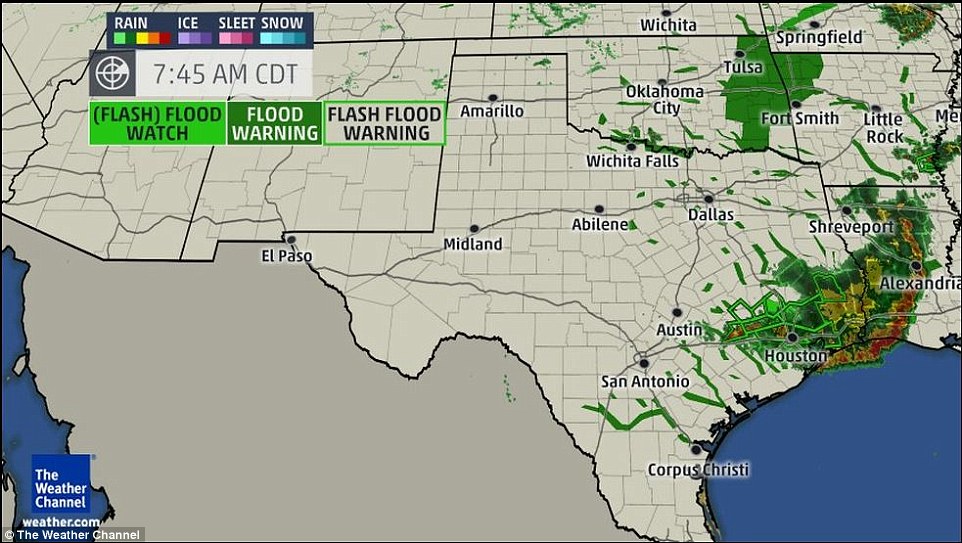 More rain: Flash floods continued to be possible as the wave of storms over Texas refused to abate. More rain was expected through Saturday