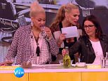 Molly Simms sips water that raven Simone has spat out on The View. Fridayt 5th June