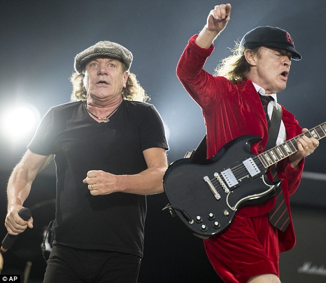 No stopping them! Hitting up the Letzigrund Stadion stage in Zürich on Friday, Brian Johnson, 67, and Angus Young, 60, were spotted pulling their signature moves