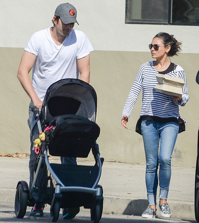 Oh we do like to be beside the seaside: Ashton Kutcher and Mila Kunis were spotted getting lunch in Carpinteria, California on Saturday