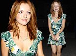 **NO Australia, New Zealand** Beverly Hills, CA - Francesca Eastwood looking sexy green dress with short skirt showing off her legs leaving a house party out in Beverly Hills. **NO Australia, New Zealand** \nAKM-GSI          June 9, 2015\n**NO Australia, New Zealand**\nTo License These Photos, Please Contact :\nSteve Ginsburg\n(310) 505-8447\n(323) 423-9397\nsteve@akmgsi.com\nsales@akmgsi.com\nor\nMaria Buda\n(917) 242-1505\nmbuda@akmgsi.com\nginsburgspalyinc@gmail.com8