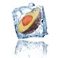 Avocado frozen in ice cube; Shutterstock ID 79156027