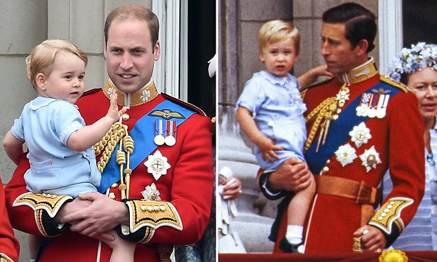 Snap! How Prince George appeared in the very same romper suit as his father wore in