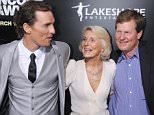 HOLLYWOOD, CA - MARCH 10: Matthew McConaughey, mom Mary Kathleen McCabe and brother Michael McConaughey arrive at the Los Angeles Premiere of "The Lincoln Lawyer" at the ArcLight Hollywood on March 10, 2011 in Hollywood, California. (Photo by Gregg DeGuire/PictureGroup)