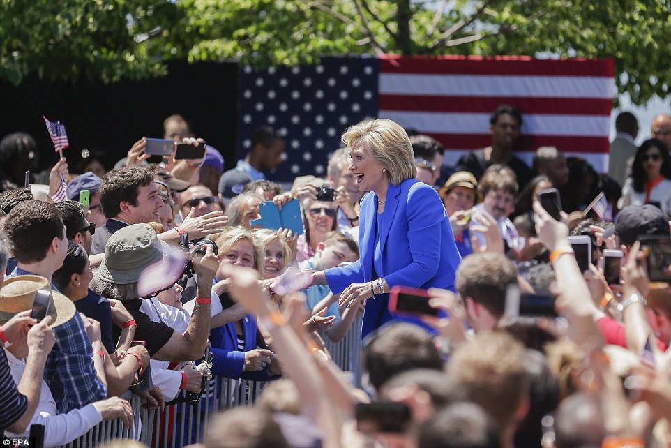 FAN BASE: A young-skewed audience arrived from New York, New Jersey, Pennsylvania and Connecticut to hear Clinton's first major speech since she announced her presidential campaign two months ago