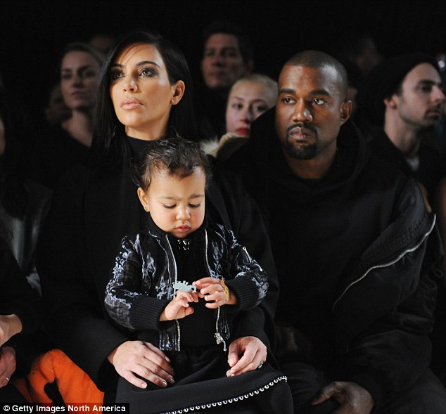 You can't find this at Gymboree: The tot, who also goes by Nori, in a black pleather jacket in February