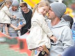 EXCLUSIVE ALL ROUNDER MINIMUM FEE APPLIES OF £750 PER PAPER David Beckham, Harper & Brooklyn Beckham are seen out at Grainger & Co restaurant in Notting Hill today, david looked happy with the kids as he treated them to Lunch, David was seen taking off one of harpers shoes as he carried her to the car.
22 June 2015.
Please byline: Vantagenews.co.uk
UK clients should be aware children's faces may need pixelating.