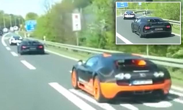Bugatti Veyron's successor spotted being tested on German road