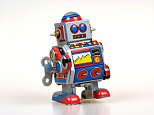 A stock photo of a vintage robot toy.



A73TT8 Fifites style tin robot toy