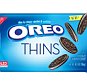 This product image provided by Mondelez shows packaging design for "Oreo Thins." Mondelez International Inc. says it will add "Oreo Thins," which have a similar cookie-to-filling ratio as regular Oreos, except that they're slimmer, to its permanent lineup in the U.S. starting next week. (Mondelez via AP)
