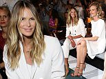 BERLIN, GERMANY - JULY 07:  (L-R) Elle Macpherson and Eva Herzigova attend the Marc Cain show during the Mercedes-Benz Fashion Week Berlin Spring/Summer 2016 at Brandenburg Gate on July 7, 2015 in Berlin, Germany.  (Photo by Andreas Rentz/Getty Images for IMG)