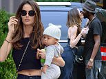 New York, NY - Australian model Nicole Trunfio spends the afternoon with her baby boy Zion Rain in downtown Manhattan. Nicole was spotted carrying her newborn baby and sharing a goodbye kiss with her fiance Gary Clark Jr...AKM-GSI       July  8, 2015..To License These Photos, Please Contact :..Steve Ginsburg..(310) 505-8447..(323) 423-9397..steve@akmgsi.com..sales@akmgsi.com..or..Maria Buda..(917) 242-1505..mbuda@akmgsi.com..ginsburgspalyinc@gmail.com