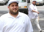 July  8, 2015: Jonah Hill is seen returning to his apartment after getting some lunch to go today in New York City.\nMandatory Credit: INFphoto.com Ref.: infusny-284