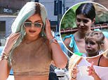 Kylie Jenner stretched her legs a bit in Beverly Hills.  The fast rising reality star wore her long blue locks with a tawny, curve-hugging outfit, accented with golden jewelry and matching shoes.   Friday, July 10, 2015 X17online.comOK FOR WEB SITE USAGE.\\nAny quieries please call Lynne or Gary on office 0034 966 713 949 \\nGary mobile 0034 686 421 720 \\nLynne mobile 0034 611 100 011\\nAlasdair mobile  0034 630 576 519