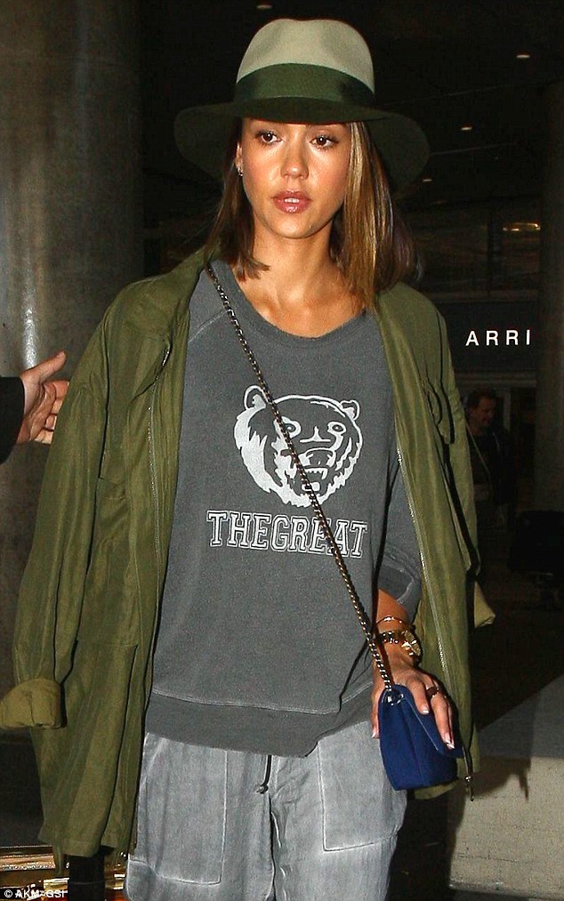 She's not shy: Not many celebrities would be confident enough to wear a pullover that says 'The Great'